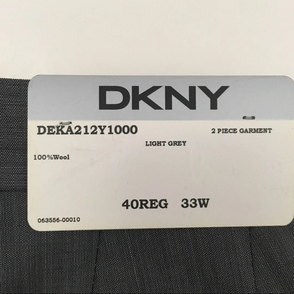 New dkny 2 piece men’s suit light grey slim fit wool 40r 2 button nwt ea0044